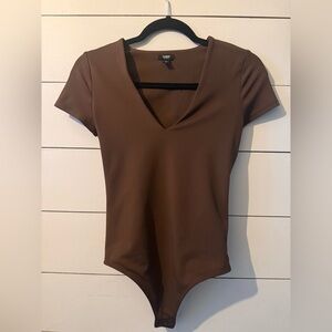Express Chocolate V-Neck Bodysuit